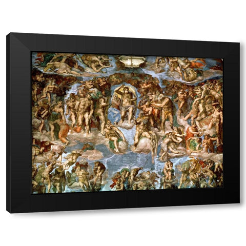 Il Giudizio Universale Black Modern Wood Framed Art Print by Buonarroti, Michelangelo