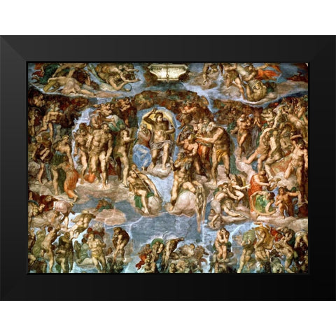 Il Giudizio Universale Black Modern Wood Framed Art Print by Buonarroti, Michelangelo
