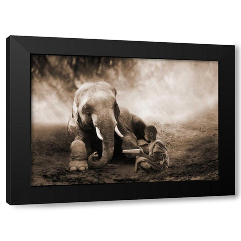 Together Black Modern Wood Framed Art Print by Moreau, Marc