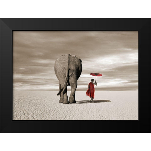In the Plains Black Modern Wood Framed Art Print by Moreau, Marc