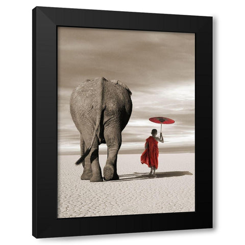 In the Plains (detail) Black Modern Wood Framed Art Print by Moreau, Marc