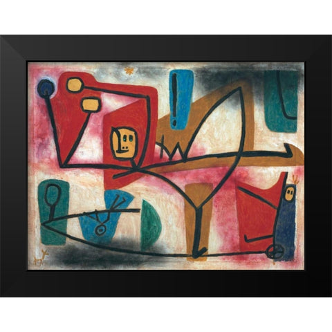 Arrogance Black Modern Wood Framed Art Print by Klee, Paul