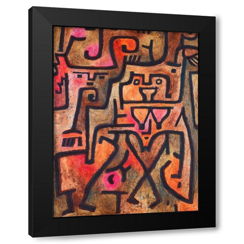 Forest Witches Black Modern Wood Framed Art Print with Double Matting by Klee, Paul