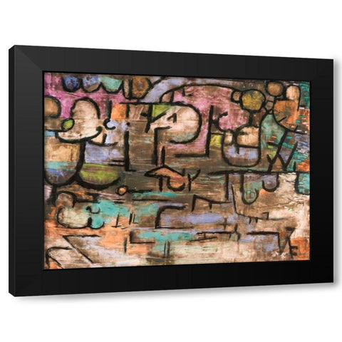 After the Flood Black Modern Wood Framed Art Print by Klee, Paul