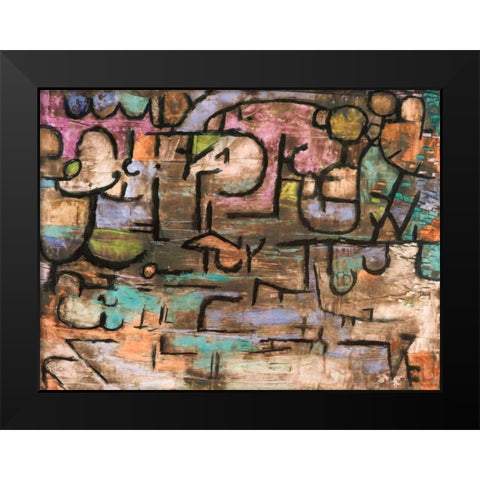 After the Flood Black Modern Wood Framed Art Print by Klee, Paul