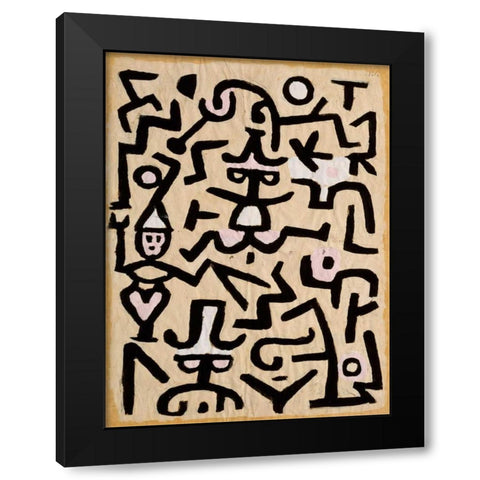 Comedians Handbill Black Modern Wood Framed Art Print with Double Matting by Klee, Paul
