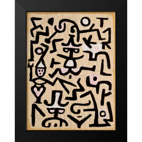 Comedians Handbill Black Modern Wood Framed Art Print by Klee, Paul