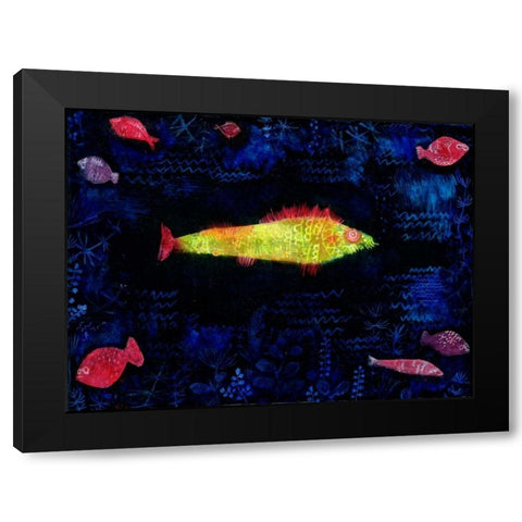 The Goldfish Black Modern Wood Framed Art Print with Double Matting by Klee, Paul