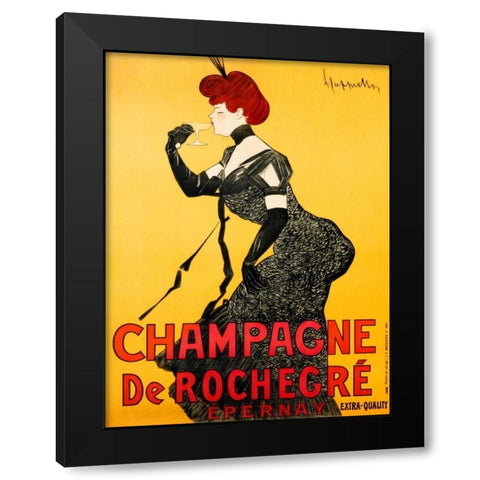 Champagne de Rochegre ca. 1902 Black Modern Wood Framed Art Print with Double Matting by Cappiello, Leonetto