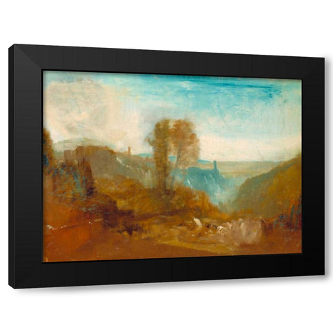 Tivoli - the Cascatelle Black Modern Wood Framed Art Print by Turner, William