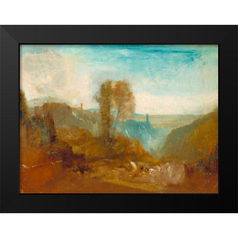 Tivoli - the Cascatelle Black Modern Wood Framed Art Print by Turner, William