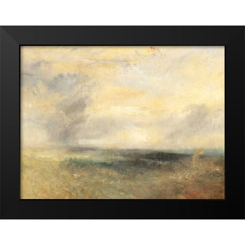 Margate from the Sea Black Modern Wood Framed Art Print by Turner, William