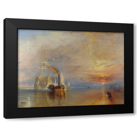 The Fighting Temeraire Black Modern Wood Framed Art Print with Double Matting by Turner, William