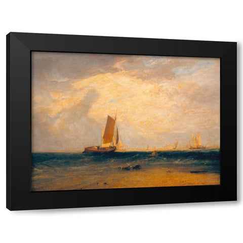 Tide Setting In Black Modern Wood Framed Art Print with Double Matting by Turner, William