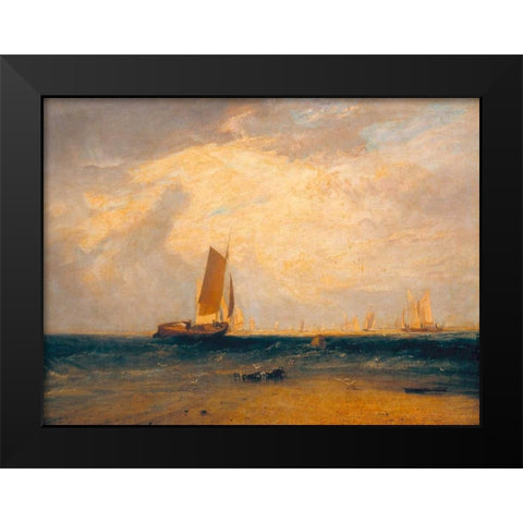 Tide Setting In Black Modern Wood Framed Art Print by Turner, William