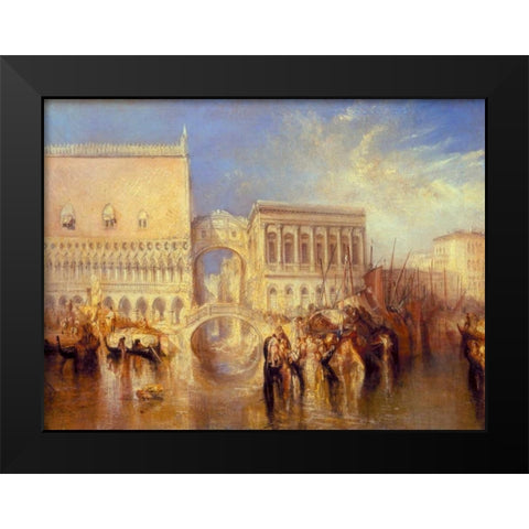 Venice - the Bridge of Sighs Black Modern Wood Framed Art Print by Turner, William