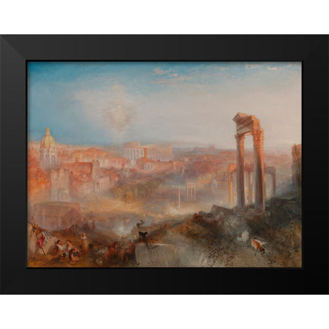 Modern Rome, Campo Vaccino Black Modern Wood Framed Art Print by Turner, William
