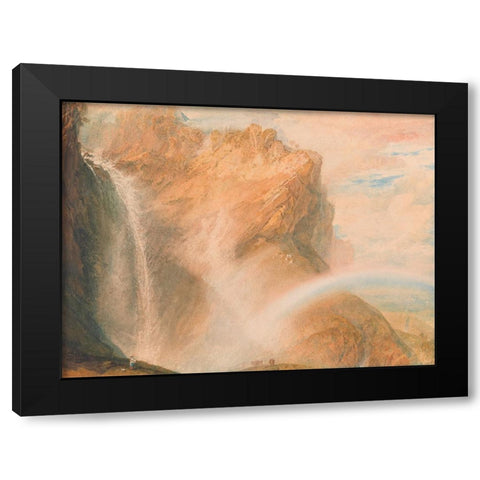 Upper Fall of the Reichenbach, Rainbow Black Modern Wood Framed Art Print by Turner, William