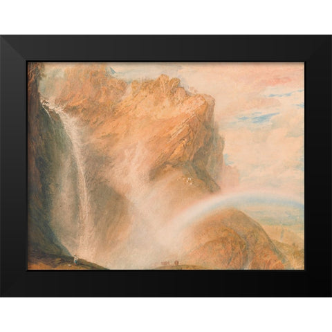 Upper Fall of the Reichenbach, Rainbow Black Modern Wood Framed Art Print by Turner, William