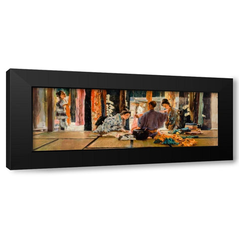 The Silk Merchant Black Modern Wood Framed Art Print with Double Matting by Blum, Robert Frederick