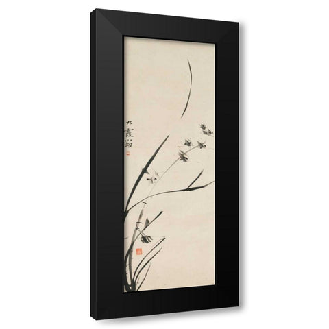 Orchids  Black Modern Wood Framed Art Print with Double Matting by Anonymous
