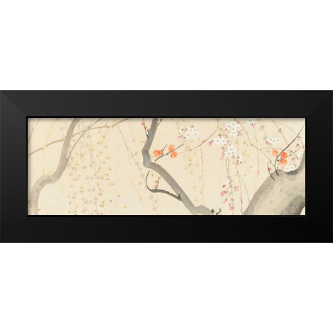 Flowers of the Four Seasons  Black Modern Wood Framed Art Print by Anonymous