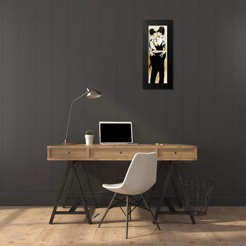 Trafalgar Street, Brighton (graffiti attributed to Banksy) Black Modern Wood Framed Art Print by Anonymous (attributed to Banksy)