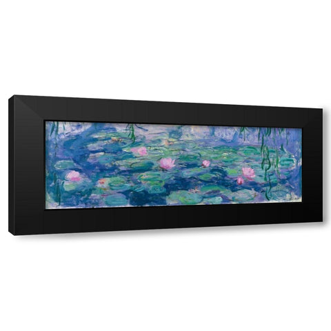 Waterlilies Black Modern Wood Framed Art Print with Double Matting by Monet, Claude