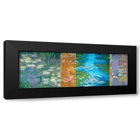 Waterlilies II Black Modern Wood Framed Art Print with Double Matting by Monet, Claude