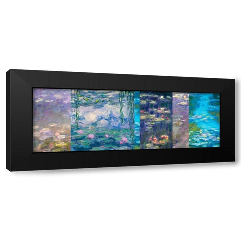 Waterlilies I Black Modern Wood Framed Art Print with Double Matting by Monet, Claude