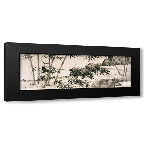 Bamboo under Spring Rain Black Modern Wood Framed Art Print by Chang, Xia