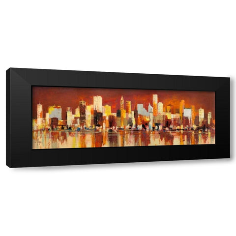 Manhattan al tramonto Black Modern Wood Framed Art Print by Florio, Luigi