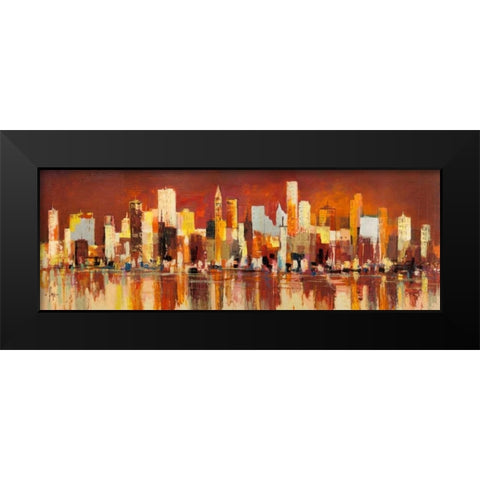 Manhattan al tramonto Black Modern Wood Framed Art Print by Florio, Luigi