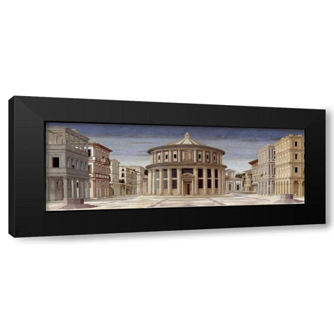 La citta ideale Black Modern Wood Framed Art Print with Double Matting by della Francesca, Piero