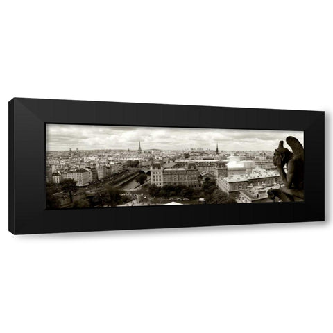 Paris Panorama Black Modern Wood Framed Art Print by Ratsenskiy, Vadim