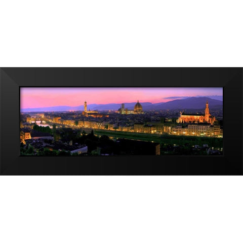 Florence at night Black Modern Wood Framed Art Print by Ratsenskiy, Vadim