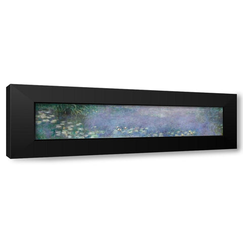 The Water Lilies - Morning Black Modern Wood Framed Art Print with Double Matting by Monet, Claude