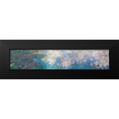 The Water Lilies - The Clouds Black Modern Wood Framed Art Print by Monet, Claude