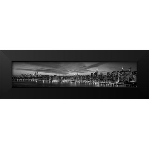 Manhattan Dusk Black Modern Wood Framed Art Print by Berenholtz, Richard