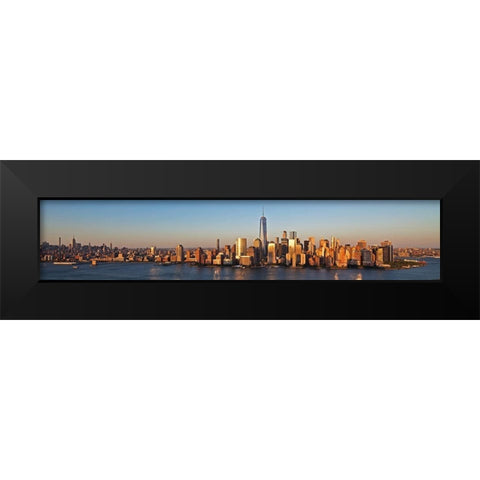 Manhattan and One WTC Black Modern Wood Framed Art Print by Berenholtz, Richard