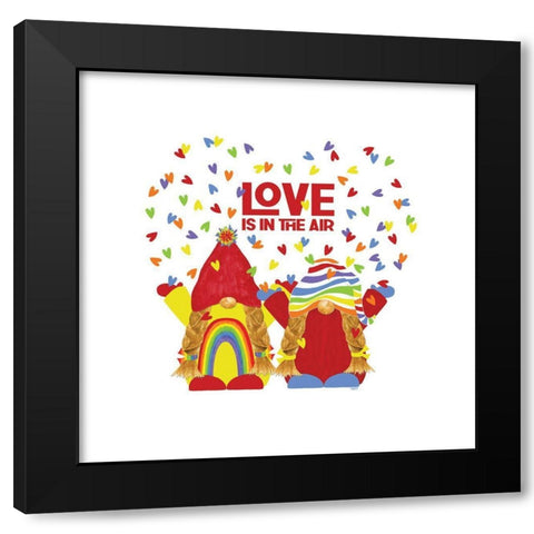 Pride Gnomes II couple Black Modern Wood Framed Art Print by Reed, Tara