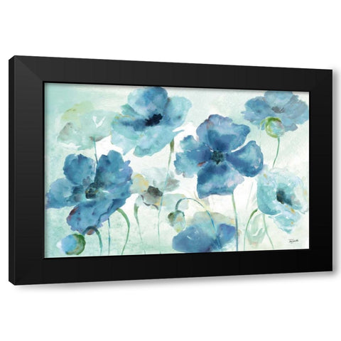 Shades of Blue Landscape Black Modern Wood Framed Art Print with Double Matting by Tre Sorelle Studios