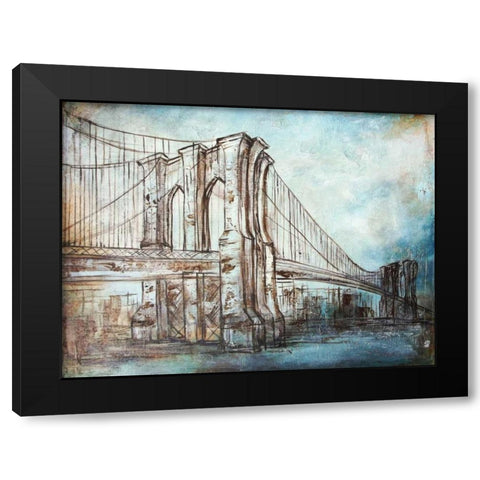 Brooklyn Bridge Black Modern Wood Framed Art Print by Tre Sorelle Studios