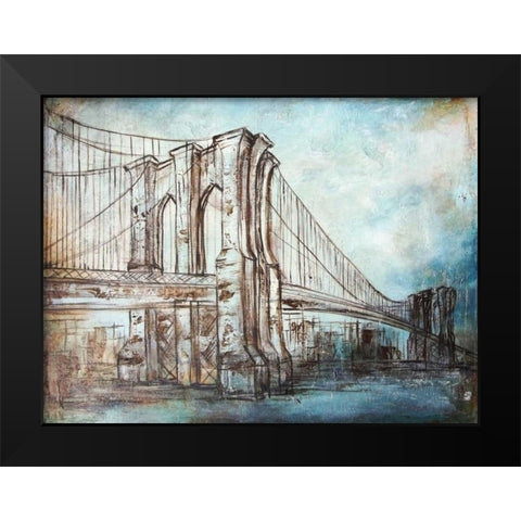 Brooklyn Bridge Black Modern Wood Framed Art Print by Tre Sorelle Studios