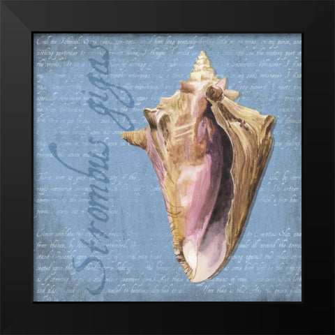 Oceanum Shells Blue I Black Modern Wood Framed Art Print by Reed, Tara