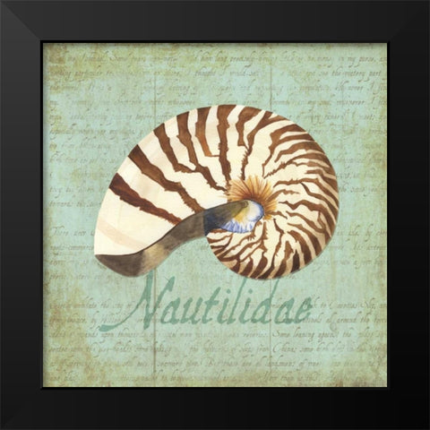 Oceanum Shells Green III Black Modern Wood Framed Art Print by Reed, Tara