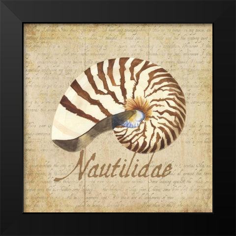 Oceanum Shells Beige III Black Modern Wood Framed Art Print by Reed, Tara