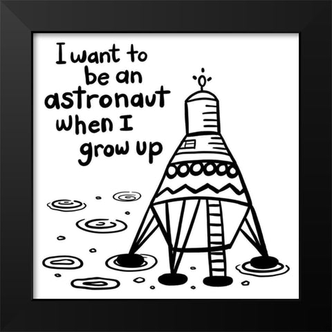 Outerspace II Black Modern Wood Framed Art Print by Noonday Design