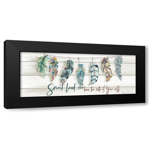 Tribal Feathers Sign Black Modern Wood Framed Art Print with Double Matting by Tre Sorelle Studios