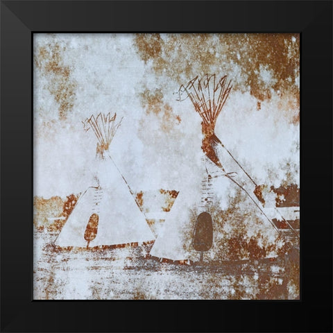 Textured Tipis Black Modern Wood Framed Art Print by Tyrrell, Lu Anne